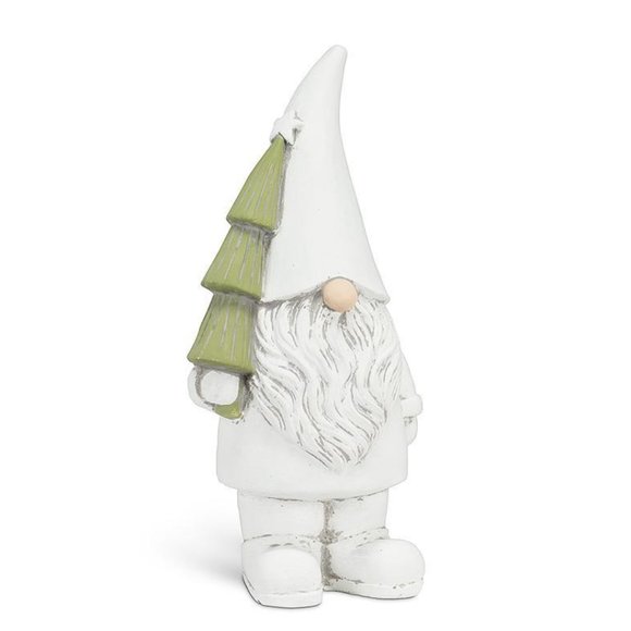 Abbott Collection - Large 11" Cement Spring Garden Gnome with Tree - Picture 3 of 9